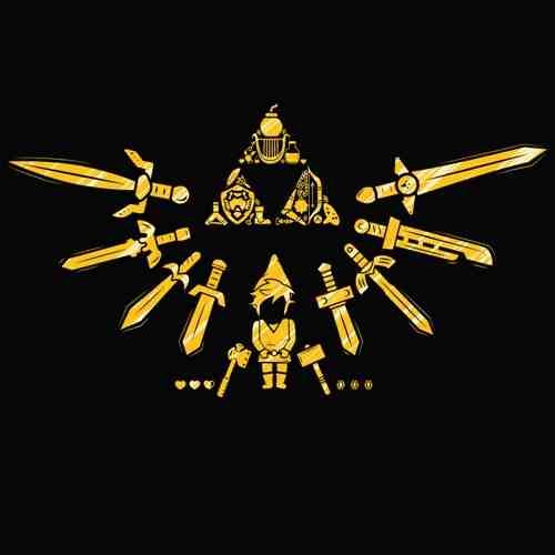 triforce, dessin, noir